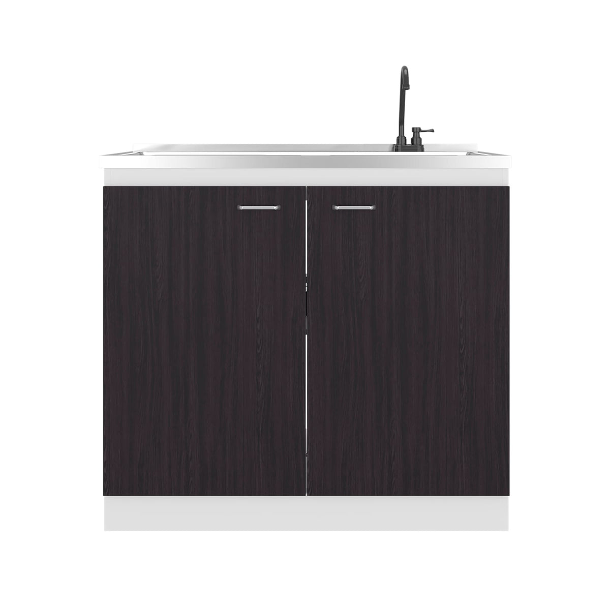Salento Freestanding Sink - White & Black Storage Cabinet
