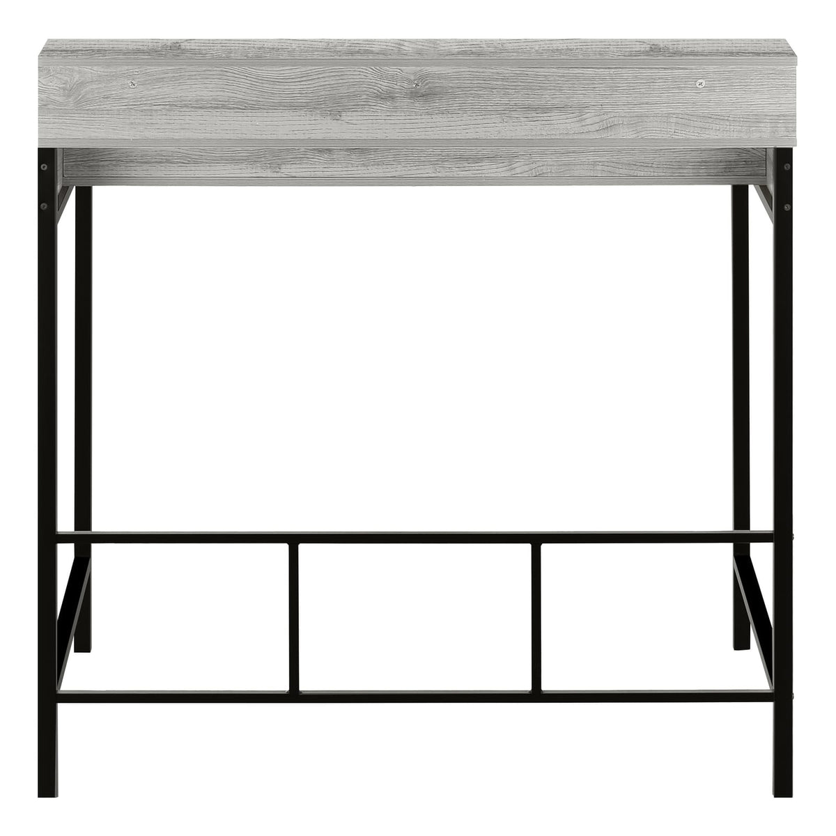 Grey Metal Computer Desk with Storage Shelves for Home Office