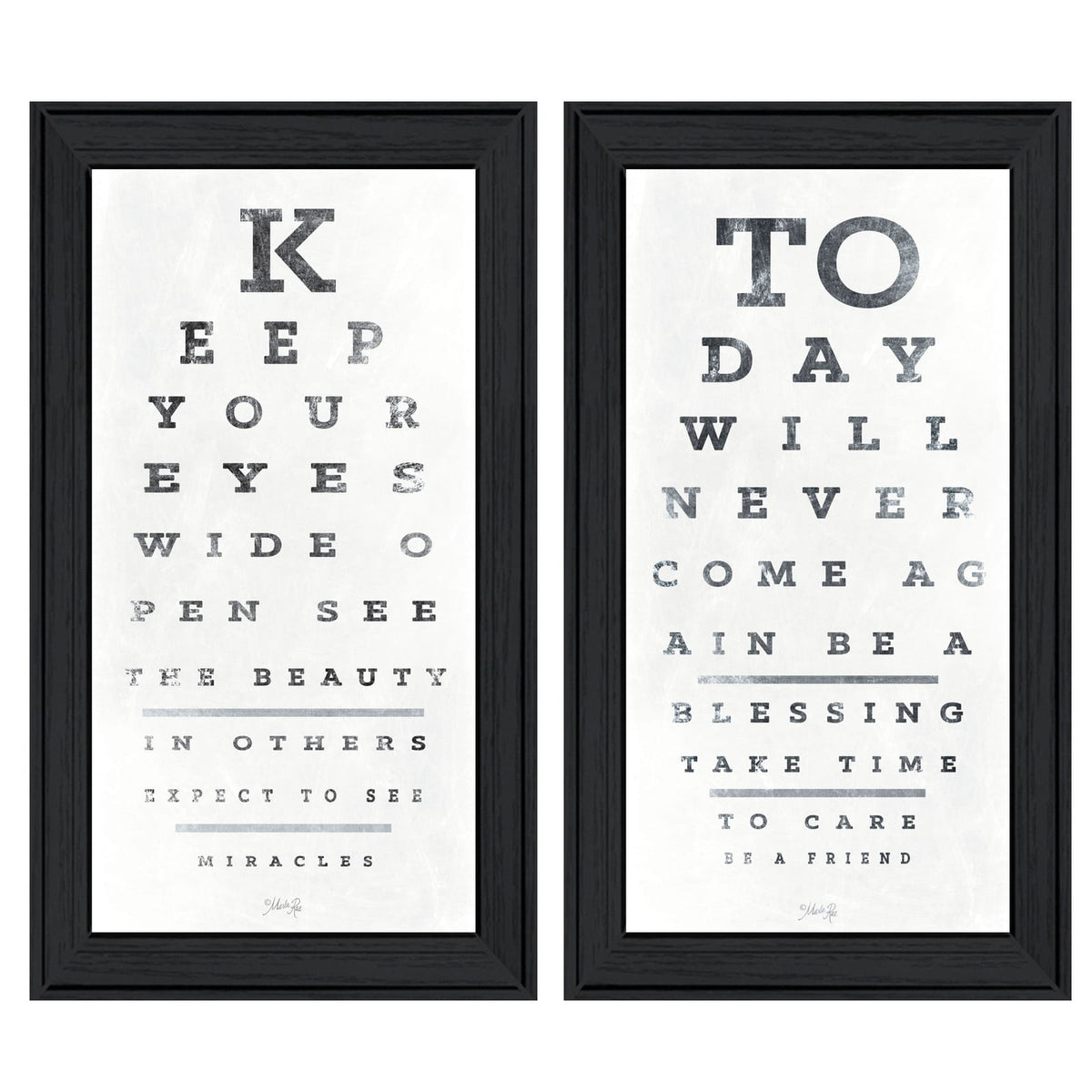 Black Frame Eye Charts 2 Piece Wall Art by Marla Rae