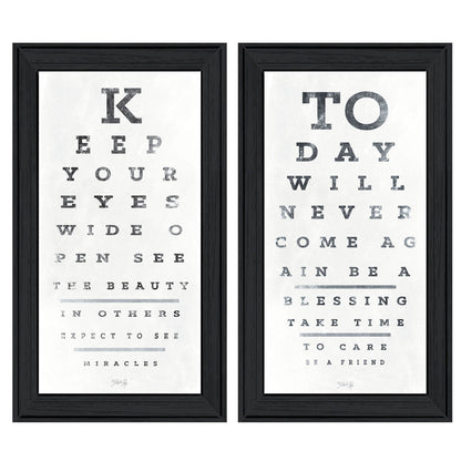 Black Frame Eye Charts 2 Piece Wall Art by Marla Rae