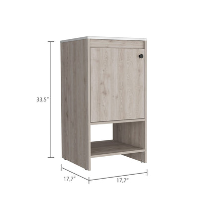 Light Gray Bathroom Vanity Cabinet with Shelf