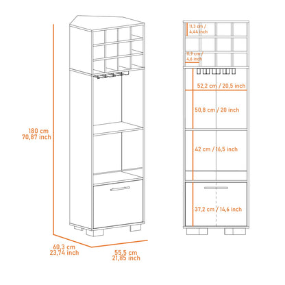 Jackson 12-Bottle Bar Cabinet - Brown Particle Board