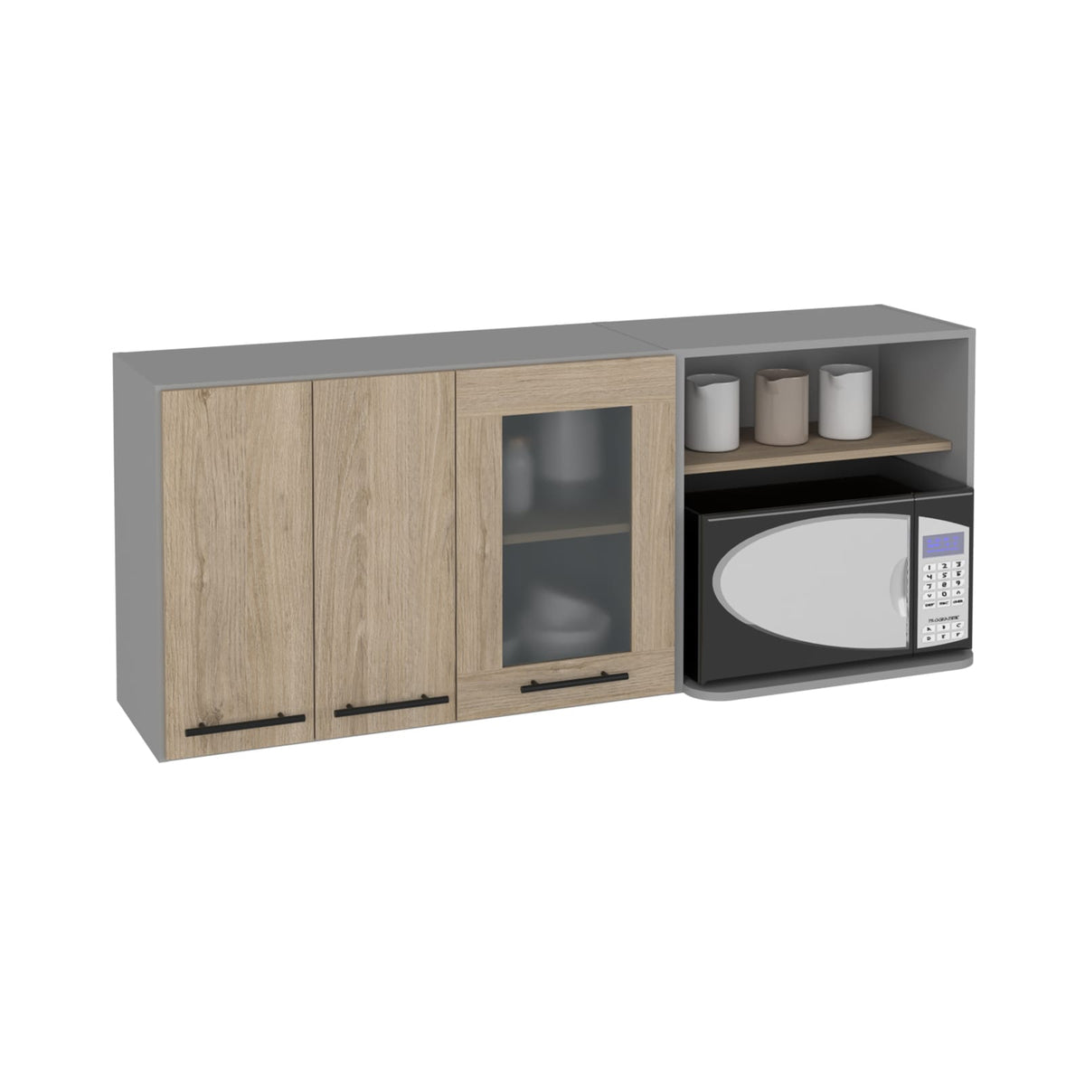 Beige Engineered Wood Wall Cabinet Rack for Living Room