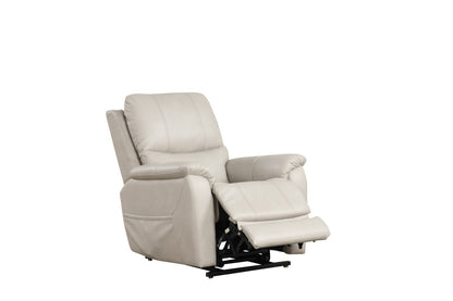 Contemporary Light Gray Lift Chair - Saddle Arms Wired Controller