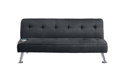 Black Polyfiber Sofa - Armless, 2 Seat for Living Room