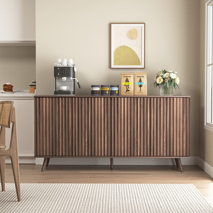 Walnut Sideboard Buffet Cabinet - Long Storage Console