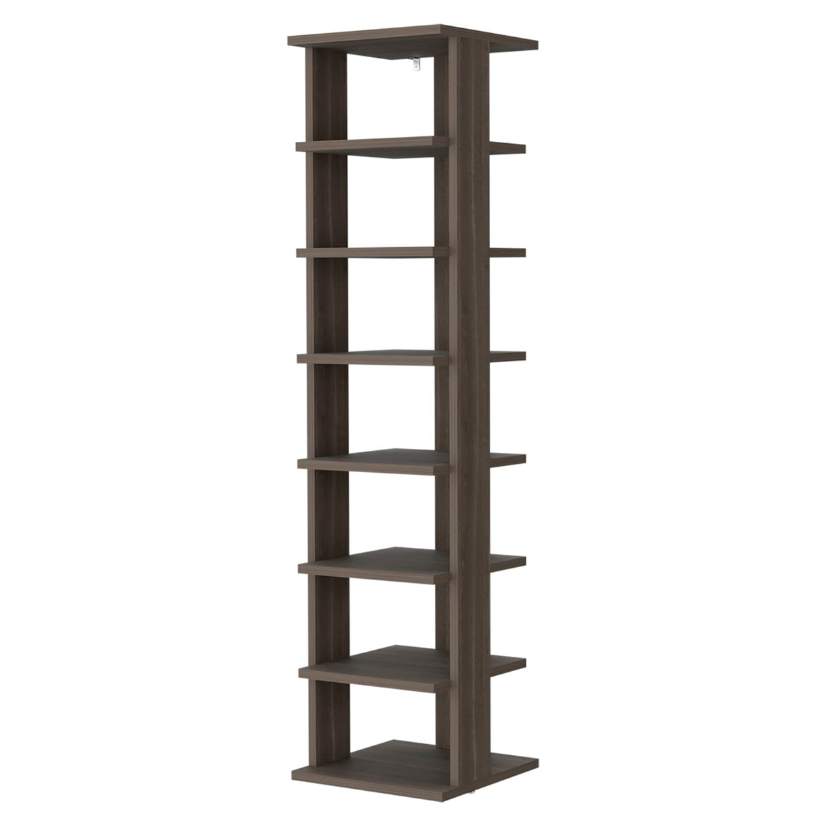 7-Tier Walnut Tall Shoe Rack - Primary Living Space