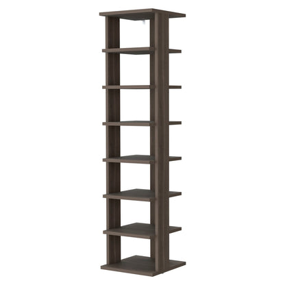 7-Tier Walnut Tall Shoe Rack - Primary Living Space