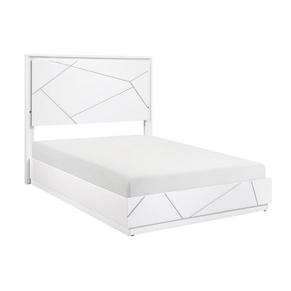 Glamorous White Queen Size Bed Frame - LED Lighting