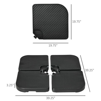 Black Polyethylene Umbrella Base Weights for Poolside or Garden