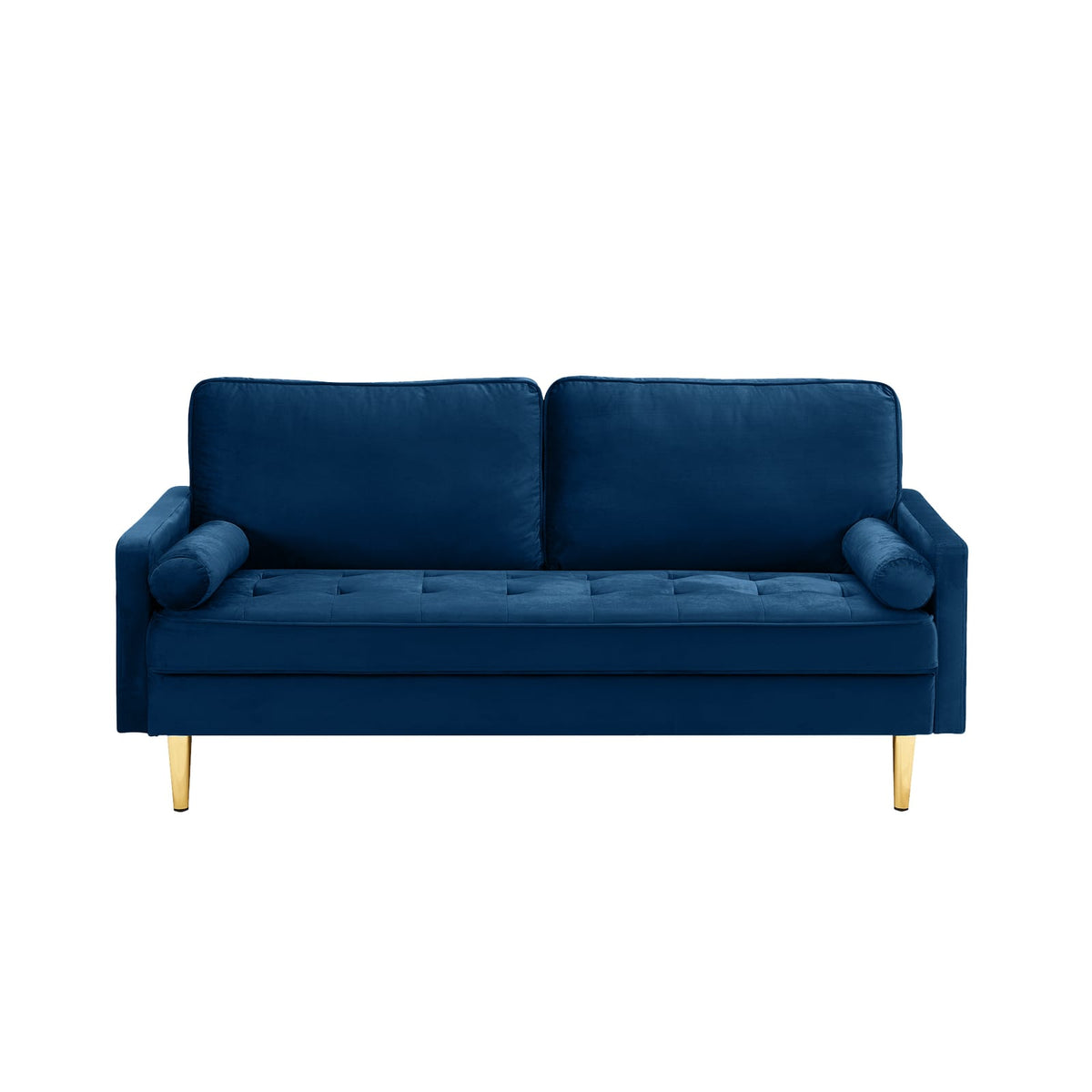 65-Inch Navy Velvet Loveseat Sofa - Comfortable & Stylish