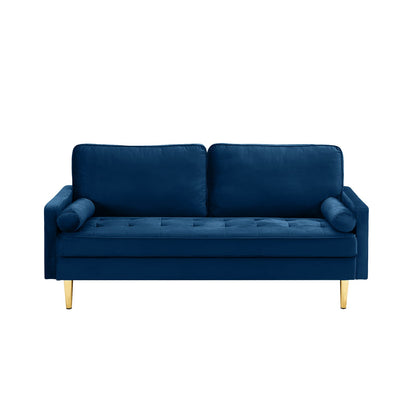 65-Inch Navy Velvet Loveseat Sofa - Comfortable & Stylish