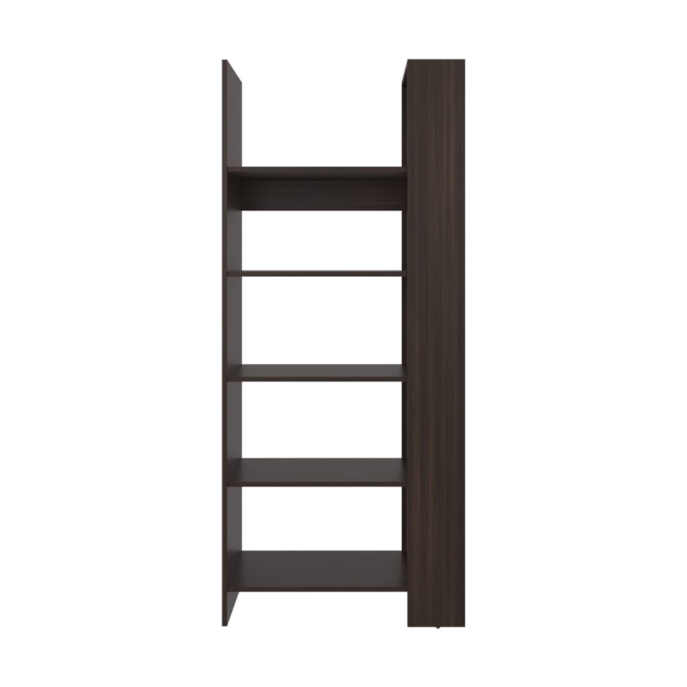 Brown Engineered Wood 5 Shelf Bookcase for Living Room Storage