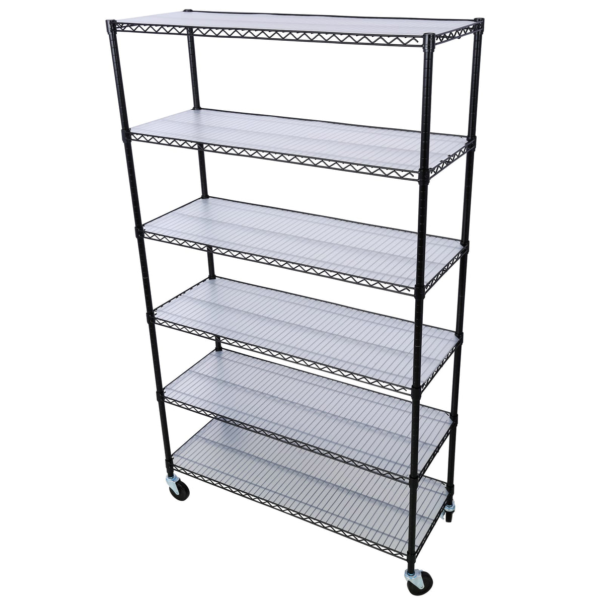 6-Tier Metal Shelving Unit - Black - 18"D x 48"L x 82"H