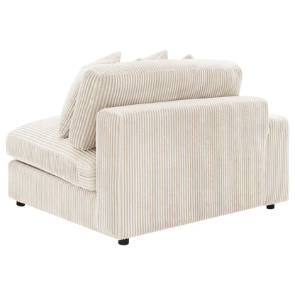 Sand Upholstered L-Shaped Sectional Sofa - 4 Seats