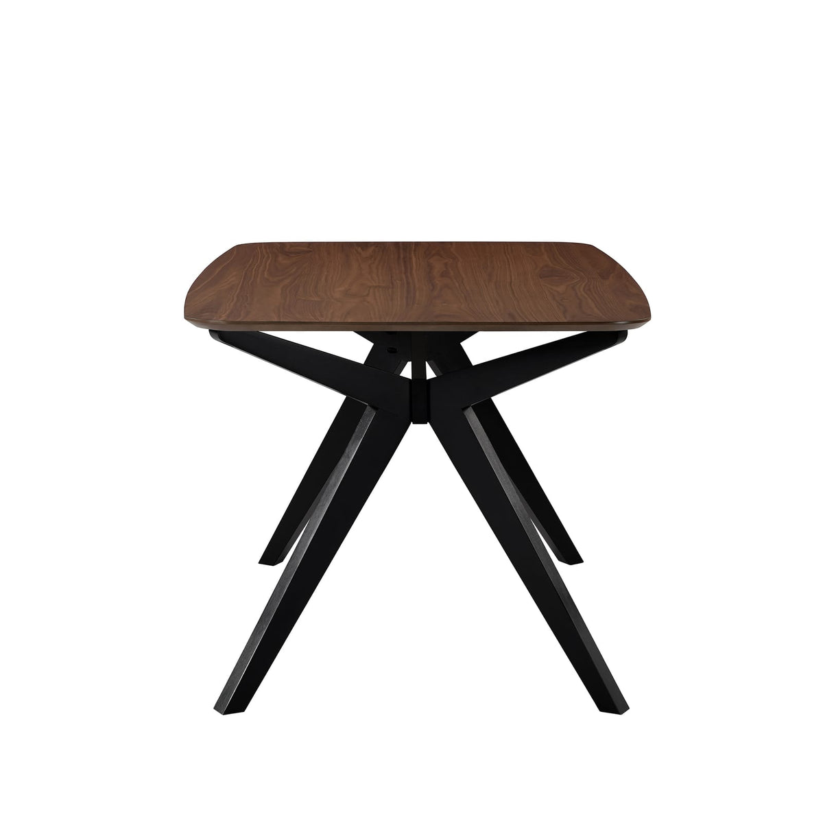 Wood Dining Table, Walnut & Black - 59" Round