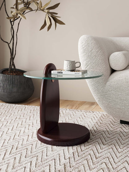 Walnut Solid Wood End Table - Modern Living Room Table