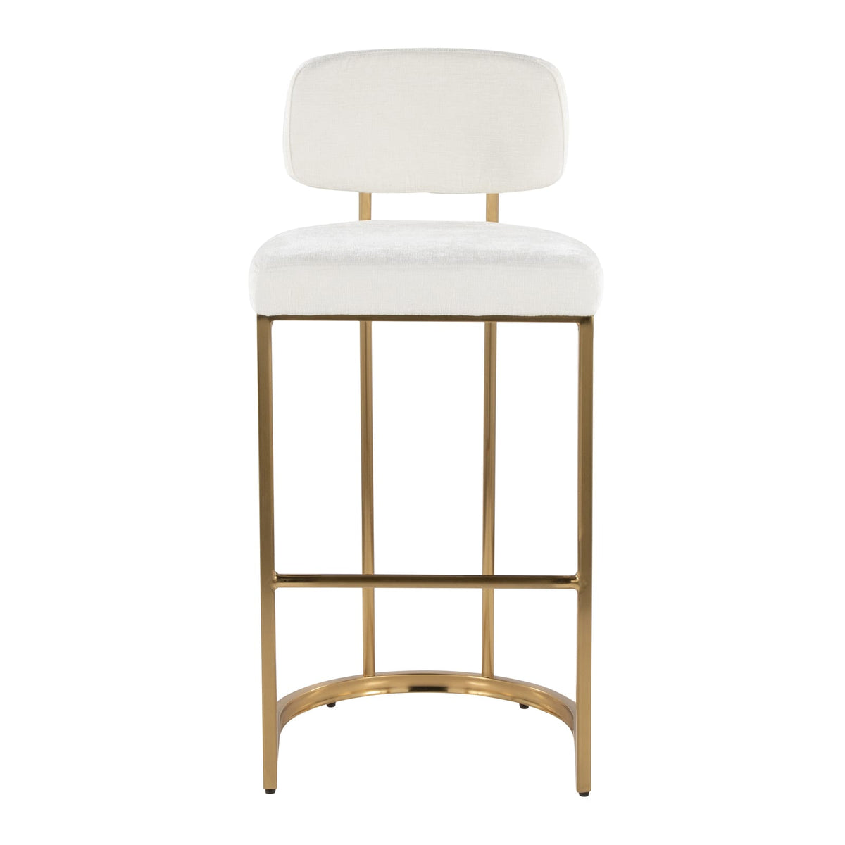 Gold Cream Fabric Barstool Set for Dining Room Seating
