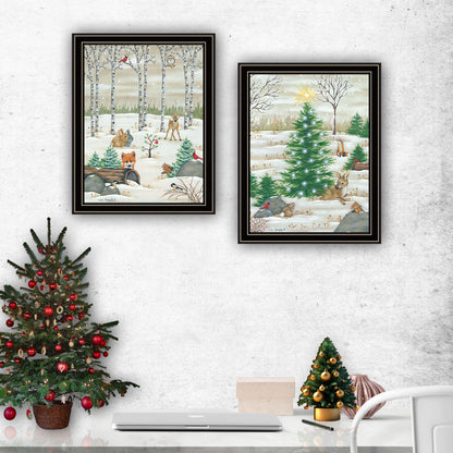 Trendy Woodland Wall Art - Multi-Colored Prints for Living Room & Bedroom