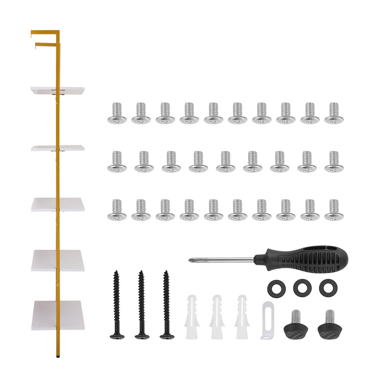Gold Iron Wall Shelf Storage Rack for Living Room Display