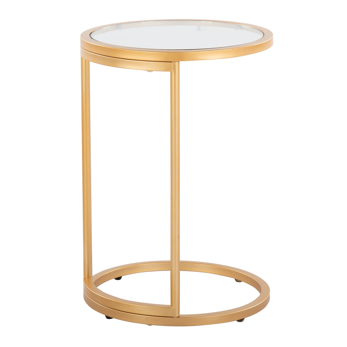 Round Zenn End Table - Clear Glass Top