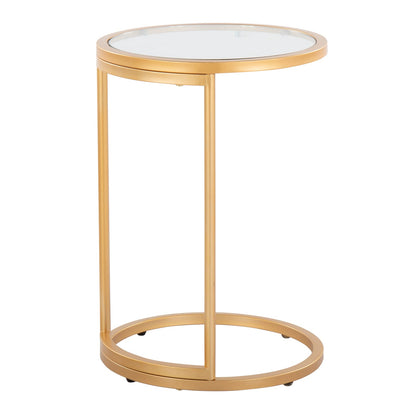 Round Zenn End Table - Clear Glass Top