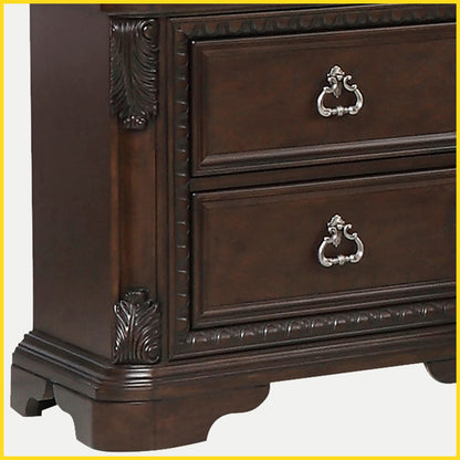 Mahogany Traditional 5 Drawer Chest - Solid Wood Dresser