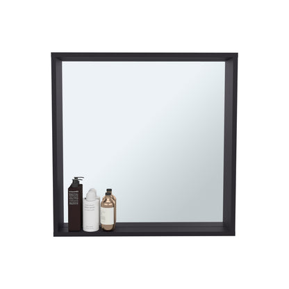 Black Wall Mounted Medicine Cabinet with Mirror - Storage Organizer for Bathroom