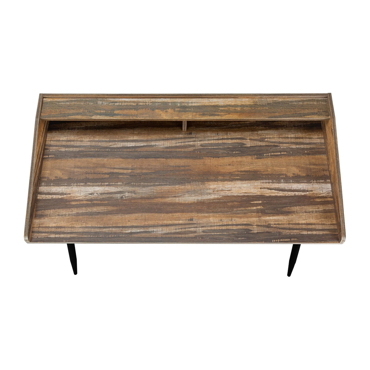 Computer Desk, Home Office Desk - 48"L Brown Laminate Storage Shelves