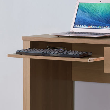 Beige Brown Student Desk - 39" Compact Office Writing Desk for Home Office
