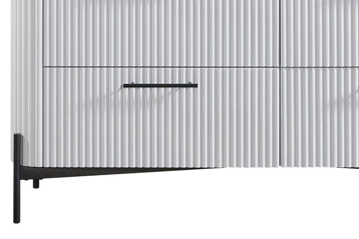 White 6 Drawer Dresser - Solid Wood MDF Bedroom Storage
