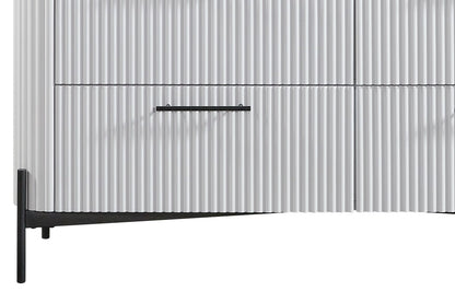 White 6 Drawer Dresser - Solid Wood MDF Bedroom Storage