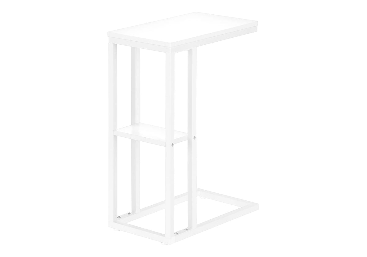 White C-Shaped Accent Table - Bedroom or Living Room