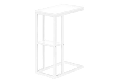 White C-Shaped Accent Table - Bedroom or Living Room