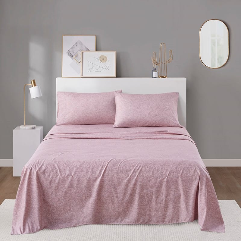 Blush Polyester Queen Sheet Set - 4 Piece