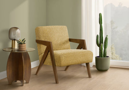 Accent Chair, 30"h - Yellow Polyester Upholstery