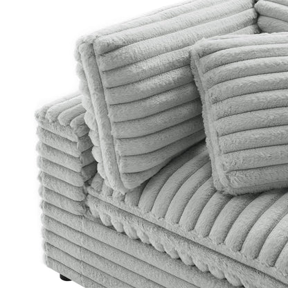 Gray Polyester Modular Sectional Sofa - 2 Pieces for Living Room