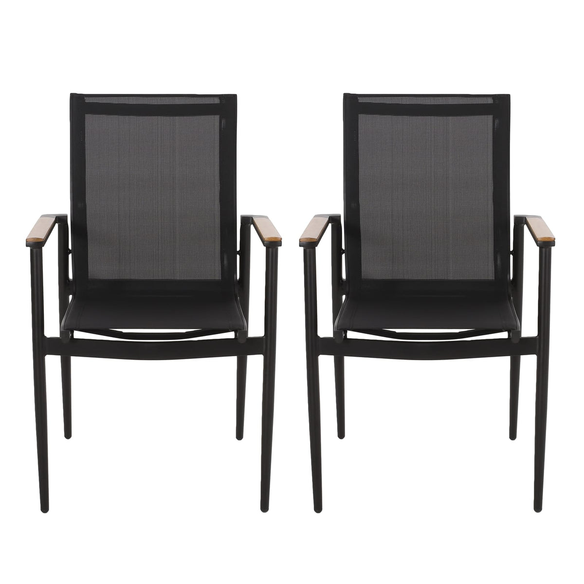 Natural Aluminum Outdoor Patio Dining Chairs Set