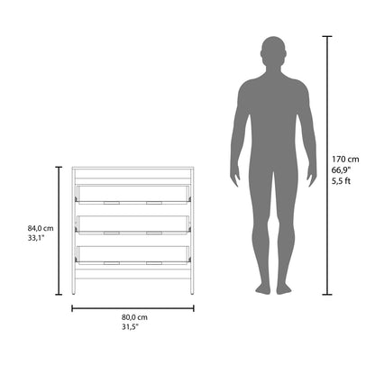 Wenge 3-Drawer Chest - Bedroom Storage