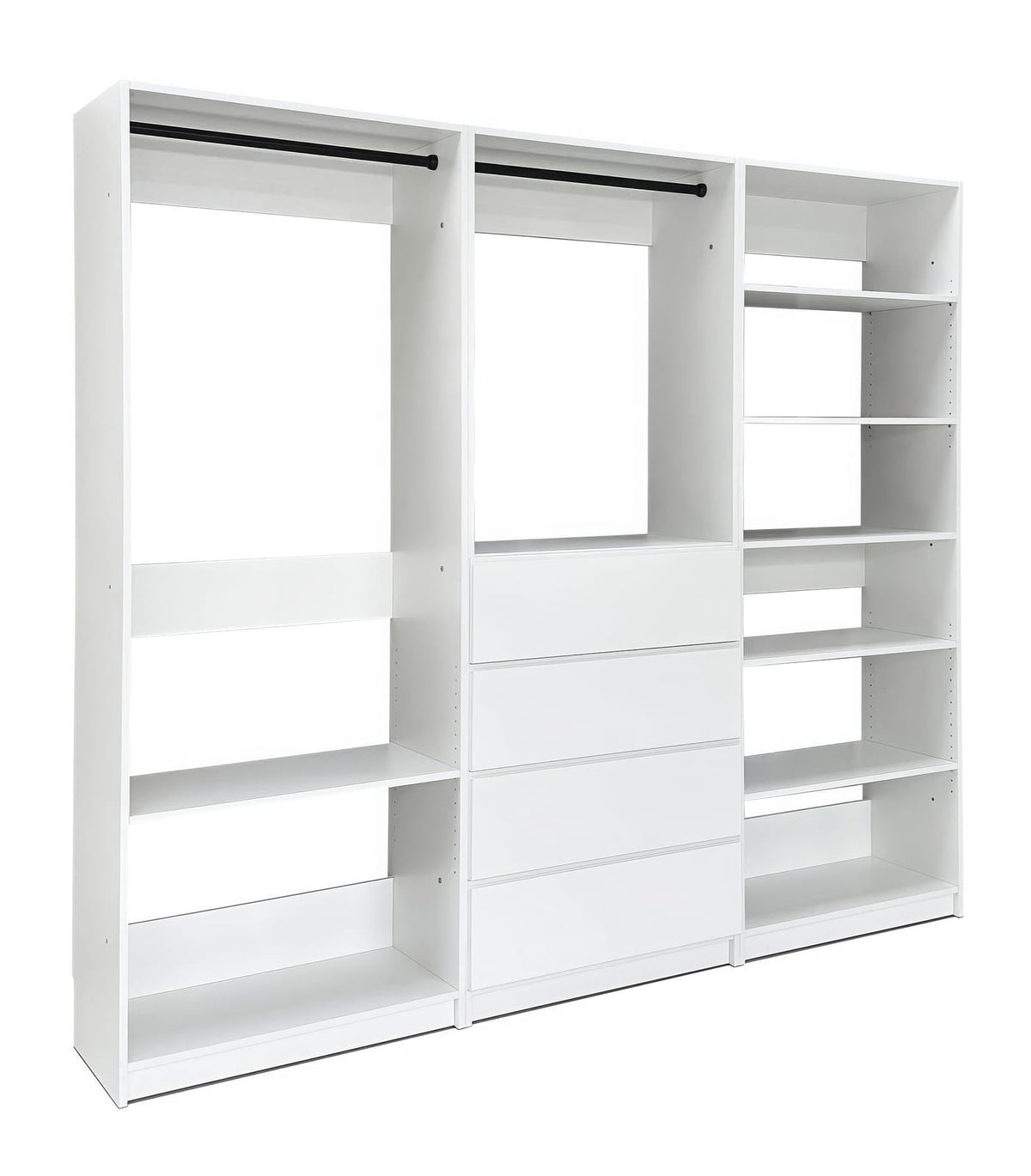 Prosper White Freestanding Walk-In Closet System - Wood & Melamine