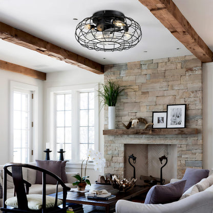 15.7" Low Profile Bladeless Ceiling Fan with Lights - Matte Black