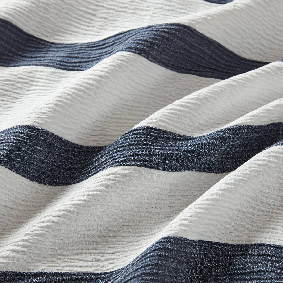 3-Piece Full/Queen Yarn-Dyed Striped Comforter Set - Blue