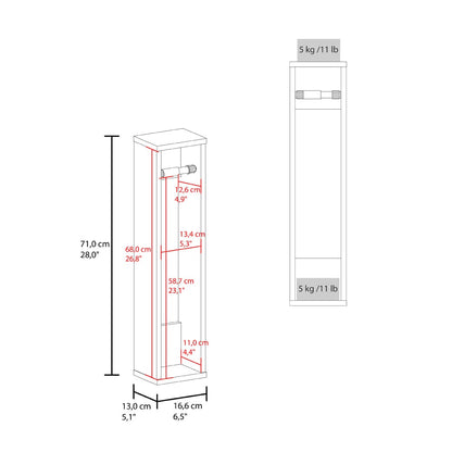 Compact Black Toilet Paper Holder with Storage Shelf for Living Room