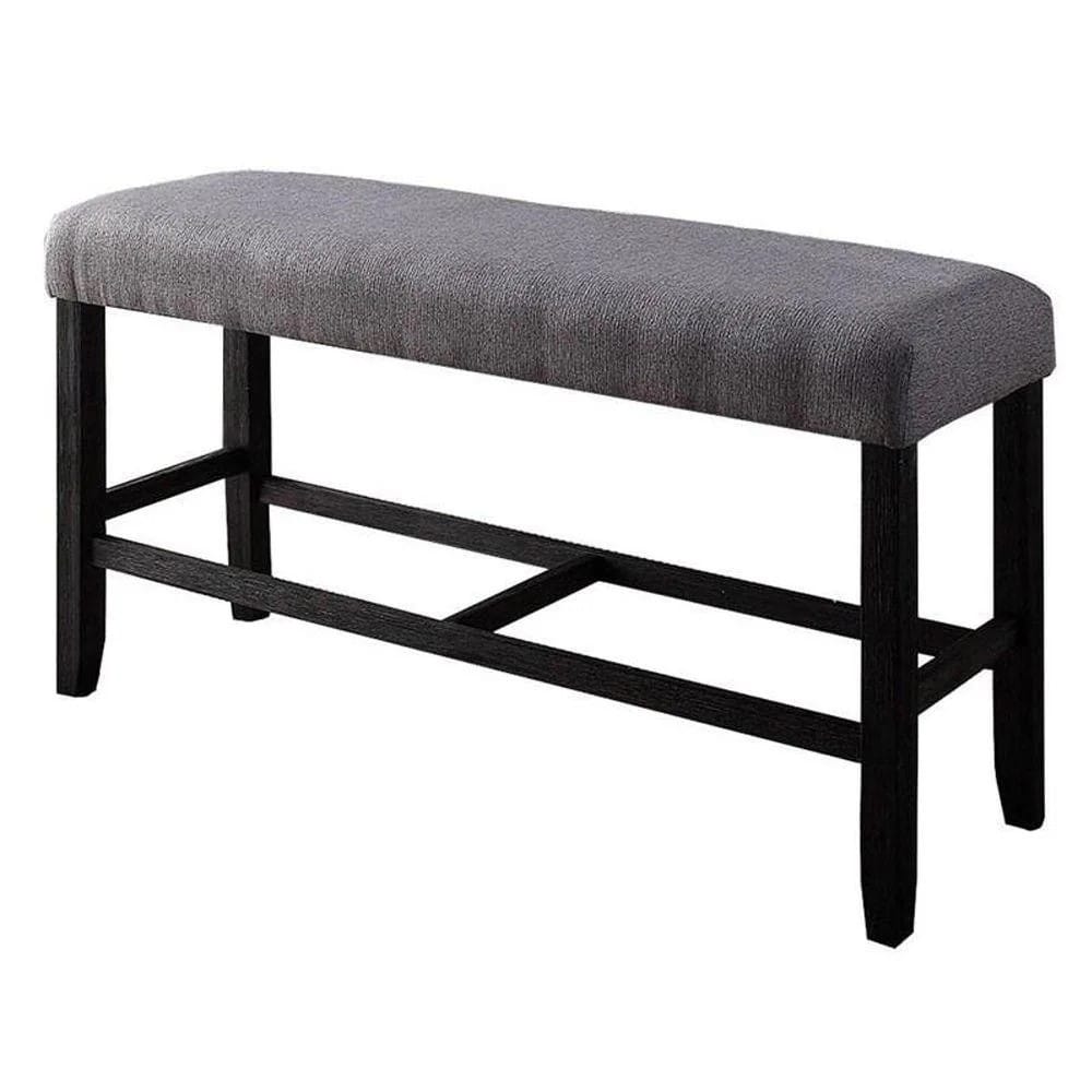 Espresso Wood Counter Height Bench - Comfortable Dining Seat