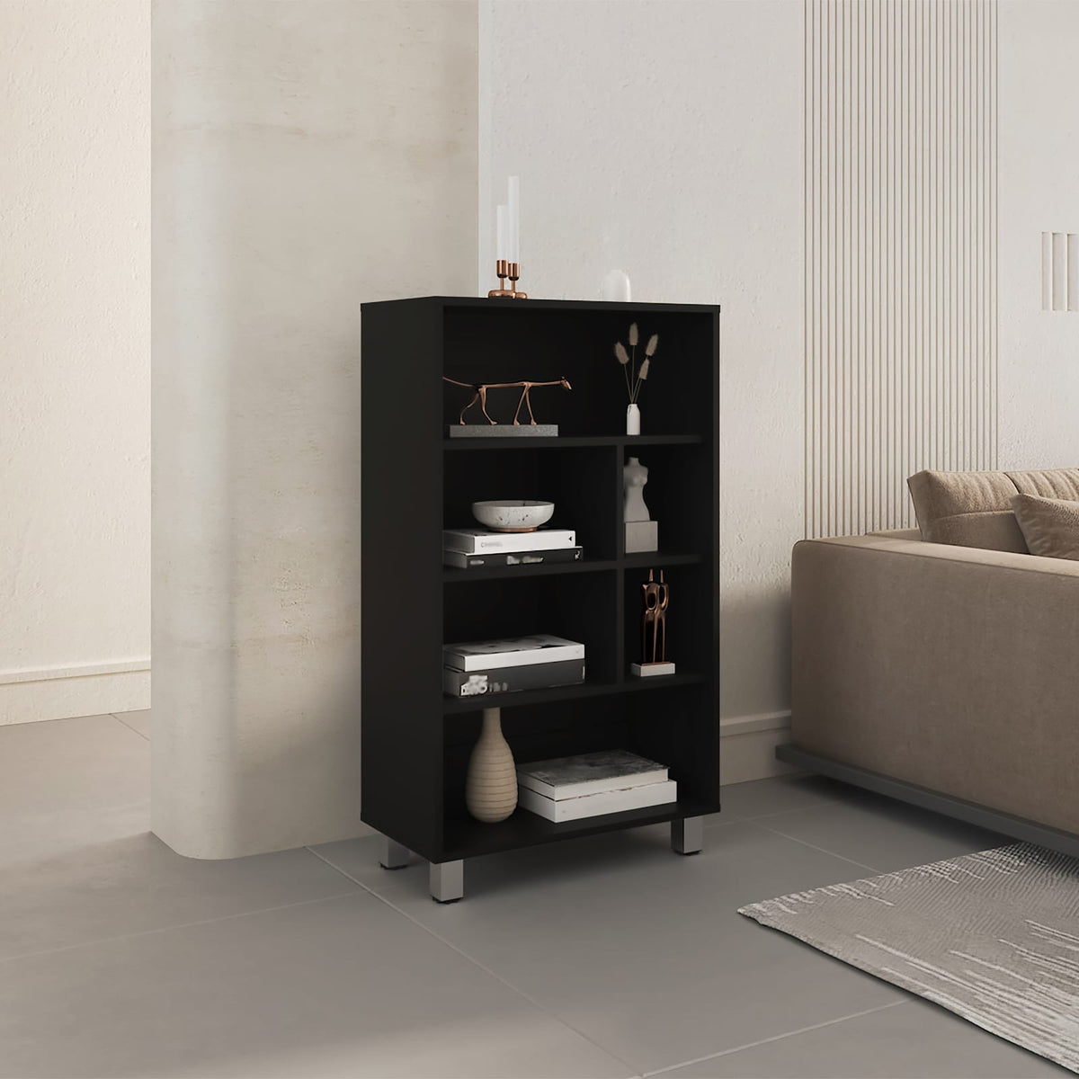 Black 40" Tall File Cabinet - Compact Storage for Home Office