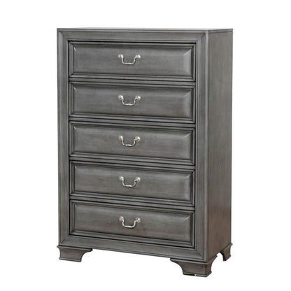Gray Solid Wood Bedroom Dresser - 36" Wide