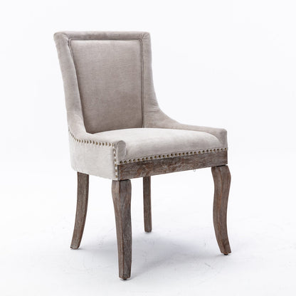 A&A Furniture Ultra Side Dining Chair - Beige Set of 2