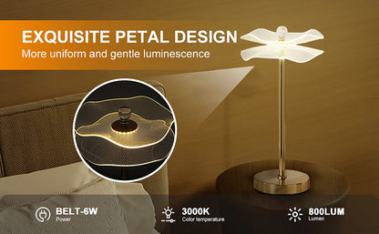 Led Acrylic Copper Gold Luminaire Table Lamp - Modern Bedroom Nightstand Desk Lamp