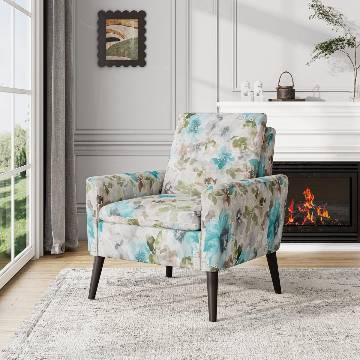 Multi-Colored Polyester Accent Chair - 29.5" for Living Room
