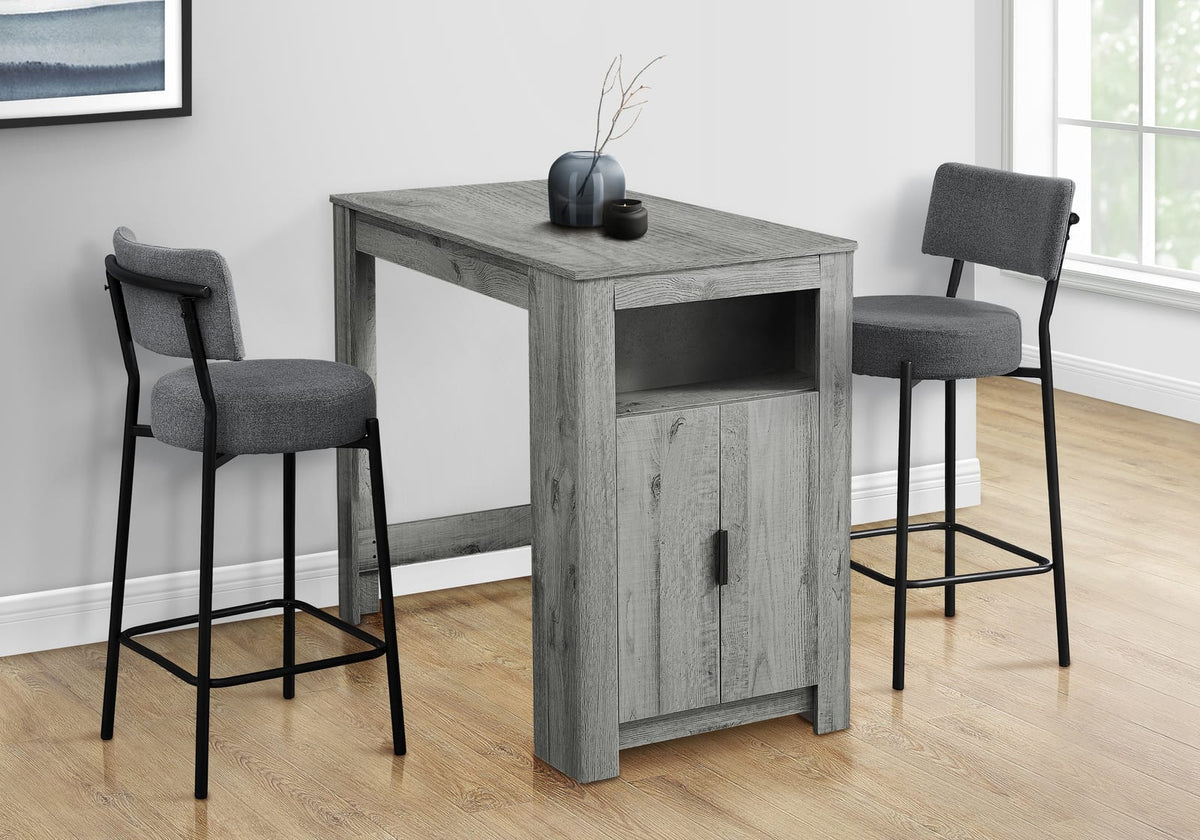 Dining Table, 48" Rectangular, Counter Height, Grey Laminate - Storage Included
